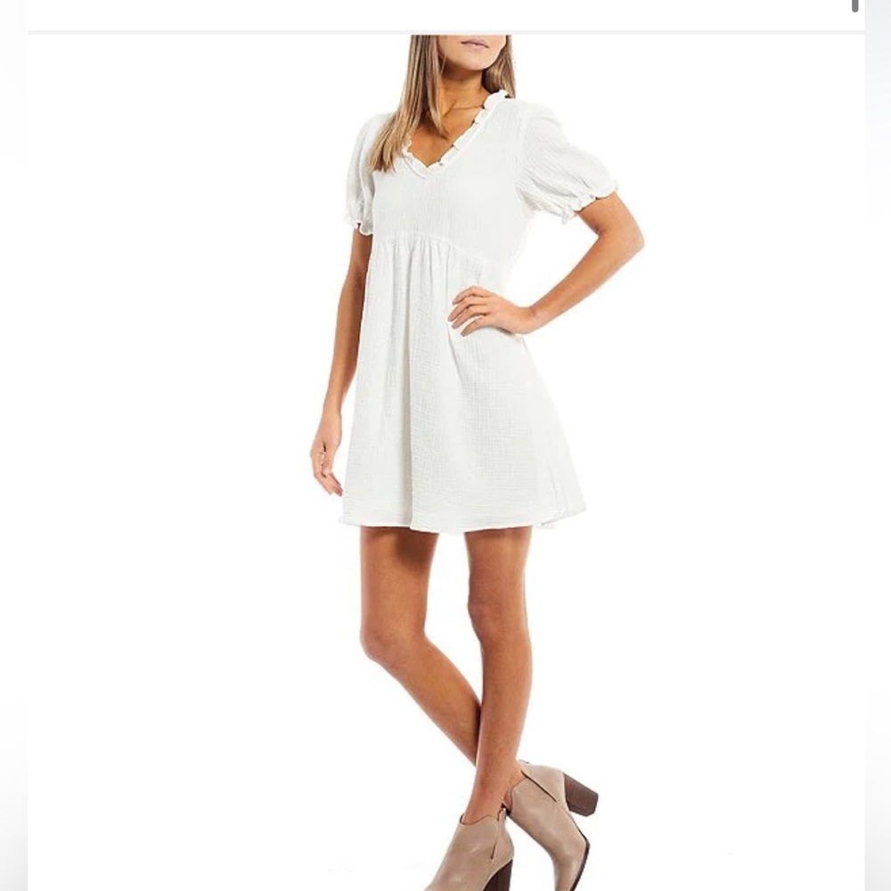 White copper key mini dress
